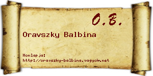 Oravszky Balbina névjegykártya